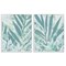 Stupell Industries Teal Palm Fronds 2 pc Framed Giclee Wall Art Set Design by June Erica Vess